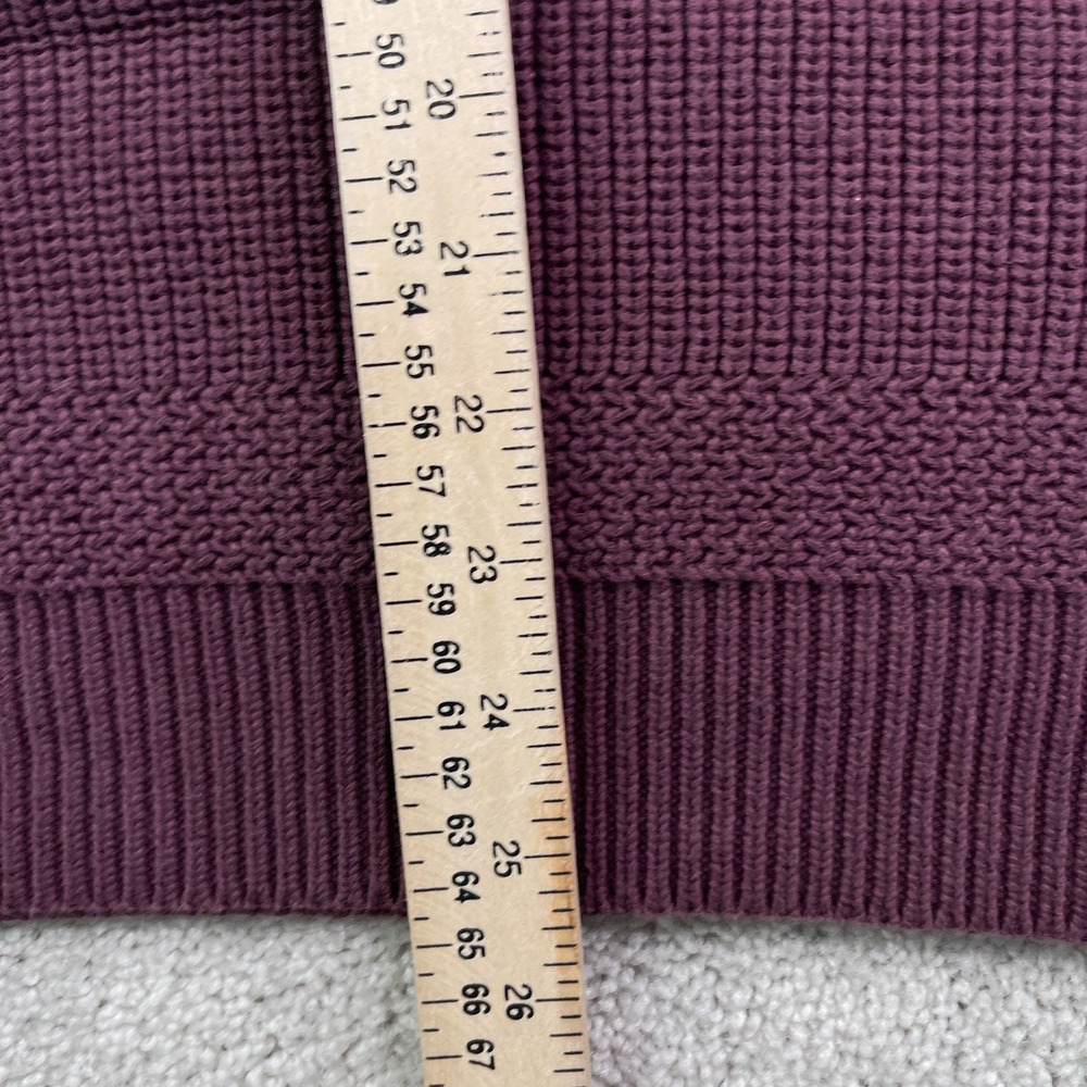 Cabelas Sweater Mens XL Tall Red Burgundy Henley Heavy Cotton Ribbed Fisherman - Picture 11 of 13